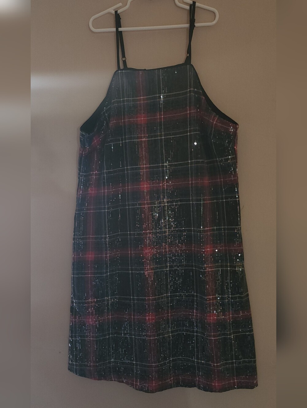 Copper Key Black And Red Sequin Plaid Dress